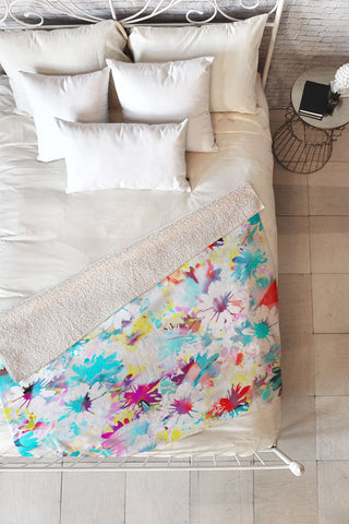 Aimee St Hill Floral 4 Fleece Throw Blanket