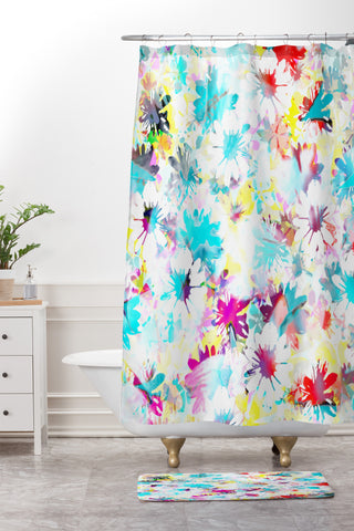 Aimee St Hill Floral 4 Shower Curtain And Mat