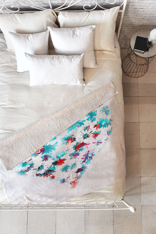 Aimee St Hill Floral Heart Fleece Throw Blanket