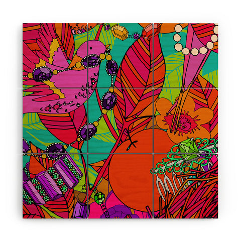 Aimee St Hill Gems And Birds Wood Wall Mural