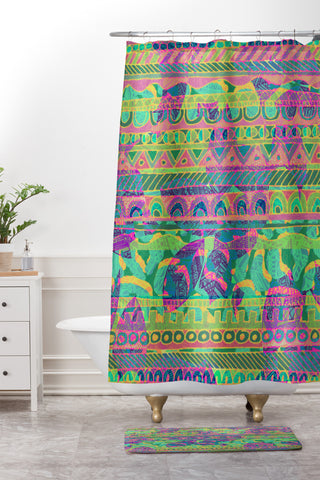 Aimee St Hill Geo Tribal 1 Shower Curtain And Mat
