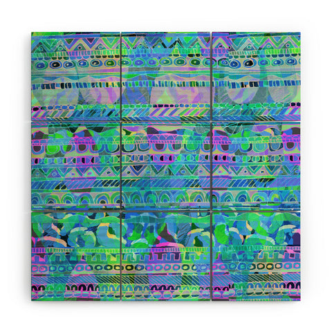 Aimee St Hill Geo Tribal Blue Wood Wall Mural