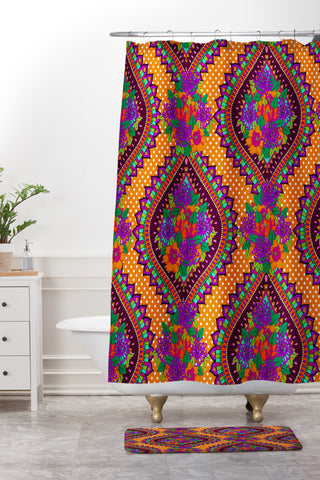 Aimee St Hill Ivy Orange Shower Curtain And Mat