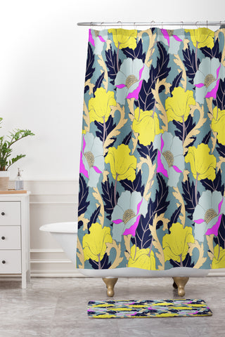 Aimee St Hill June Yellow Shower Curtain And Mat