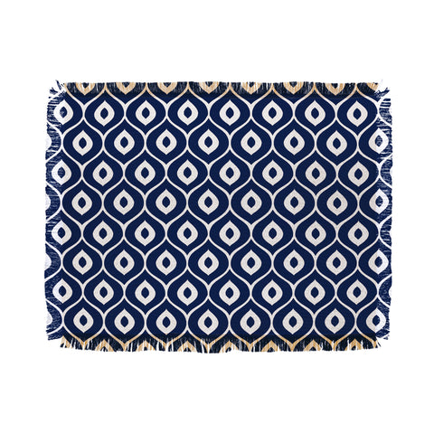 Aimee St Hill Leela Navy Throw Blanket
