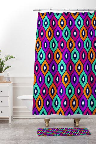Aimee St Hill Leela Purple Shower Curtain And Mat