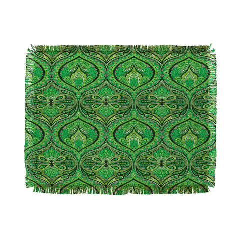 Aimee St Hill Ogee Green Throw Blanket