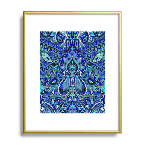 Aimee St Hill Paisley Blue Metal Framed Art Print