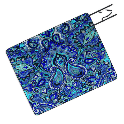 Aimee St Hill Paisley Blue Picnic Blanket