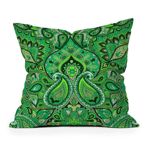 Aimee St Hill Paisley Green Throw Pillow