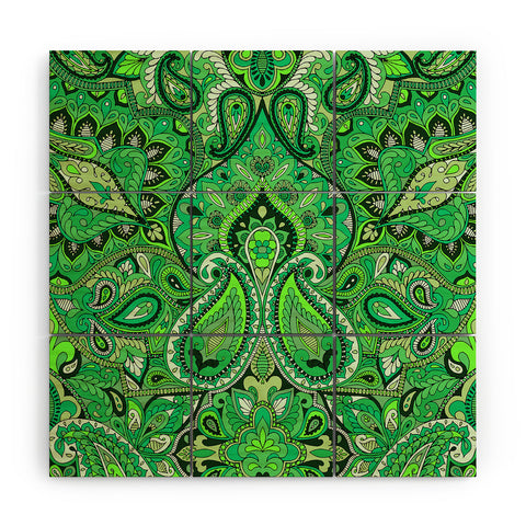 Aimee St Hill Paisley Green Wood Wall Mural