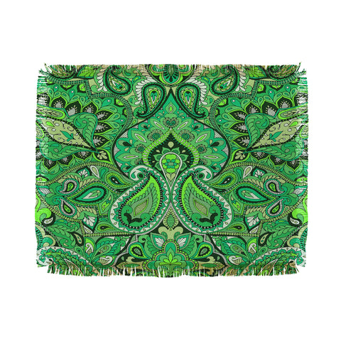 Aimee St Hill Paisley Green Throw Blanket