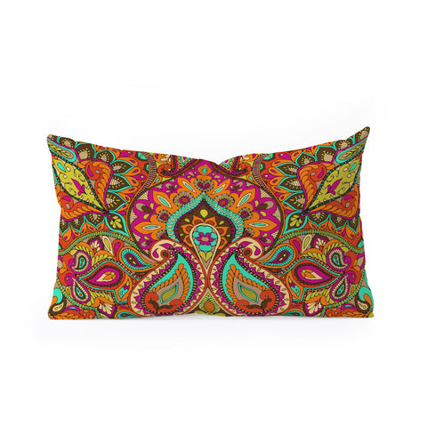 Aimee St Hill Paisley Orange Oblong Throw Pillow
