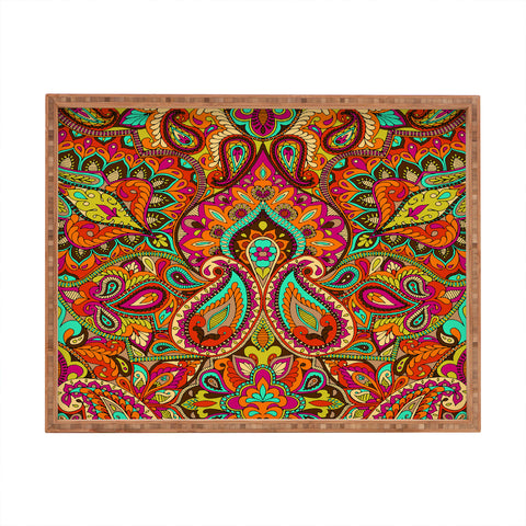 Aimee St Hill Paisley Orange Rectangular Tray
