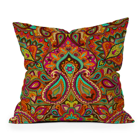 Aimee St Hill Paisley Orange Throw Pillow