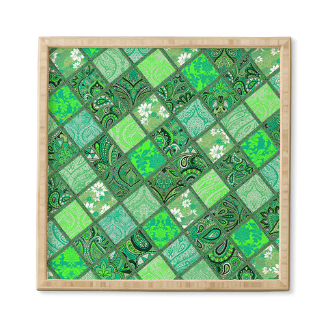 Aimee St Hill Patchwork Paisley Green Framed Wall Art