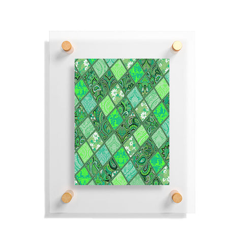Aimee St Hill Patchwork Paisley Green Floating Acrylic Print
