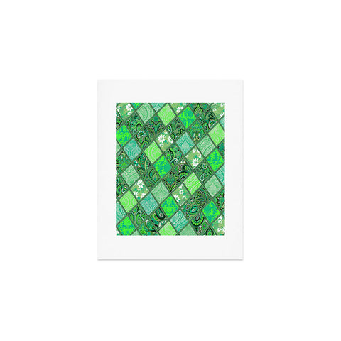 Aimee St Hill Patchwork Paisley Green Art Print