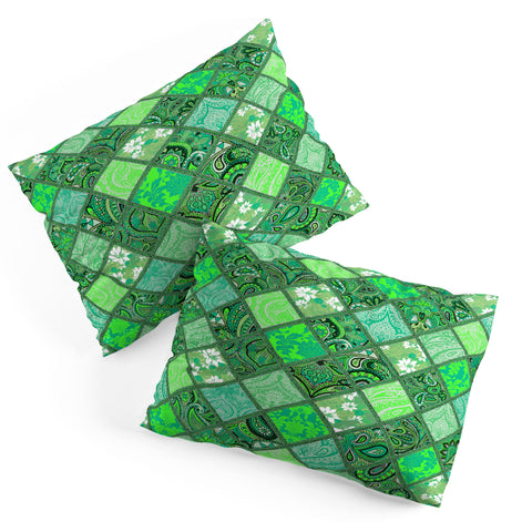 Aimee St Hill Patchwork Paisley Green Pillow Shams
