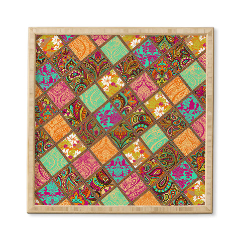 Aimee St Hill Patchwork Paisley Orange Framed Wall Art