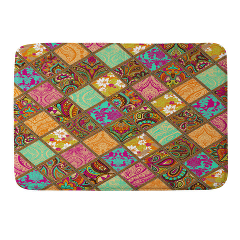Aimee St Hill Patchwork Paisley Orange Memory Foam Bath Mat