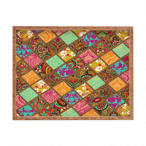 Aimee St Hill Patchwork Paisley Orange Rectangular Tray
