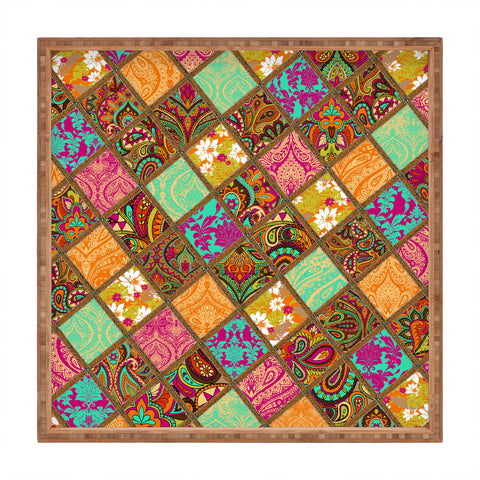 Aimee St Hill Patchwork Paisley Orange Square Tray