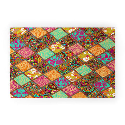 Aimee St Hill Patchwork Paisley Orange Welcome Mat