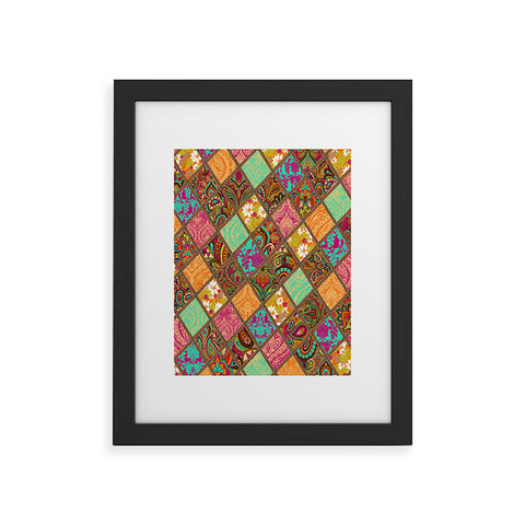 Aimee St Hill Patchwork Paisley Orange Framed Art Print