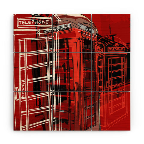 Aimee St Hill Phone Box Wood Wall Mural