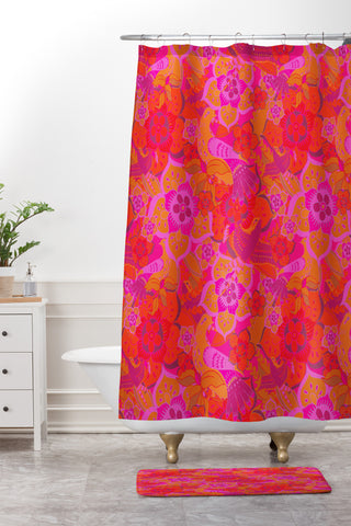 Aimee St Hill Pink Birds Shower Curtain And Mat