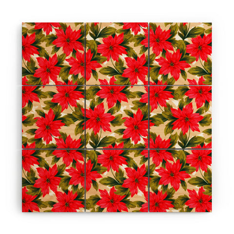 Aimee St Hill Poinsettia Wood Wall Mural