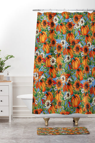 Aimee St Hill Pumpkin Harvest Shower Curtain And Mat