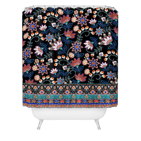 Aimee St Hill Semera Floral Midnight Shower Curtain