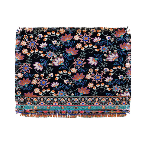 Aimee St Hill Semera Floral Midnight Throw Blanket