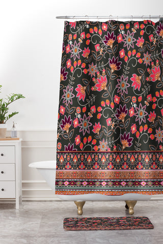 Aimee St Hill Semera Floral Rust Shower Curtain And Mat