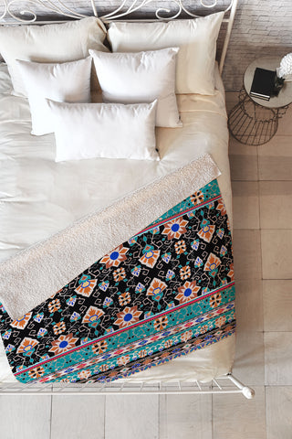 Aimee St Hill Semera Stripe Midnight Fleece Throw Blanket