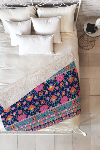 Aimee St Hill Semera Stripe Fleece Throw Blanket