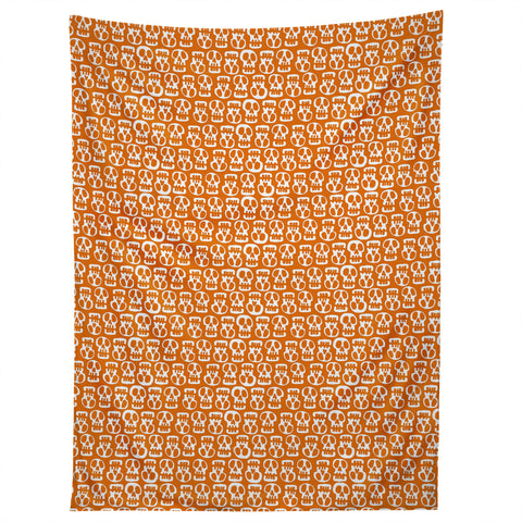 Aimee St Hill Skulls Orange Tapestry