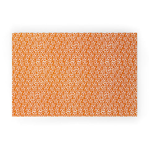 Aimee St Hill Skulls Orange Welcome Mat