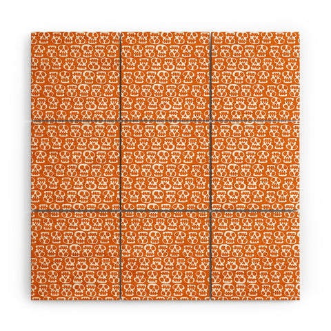Aimee St Hill Skulls Orange Wood Wall Mural