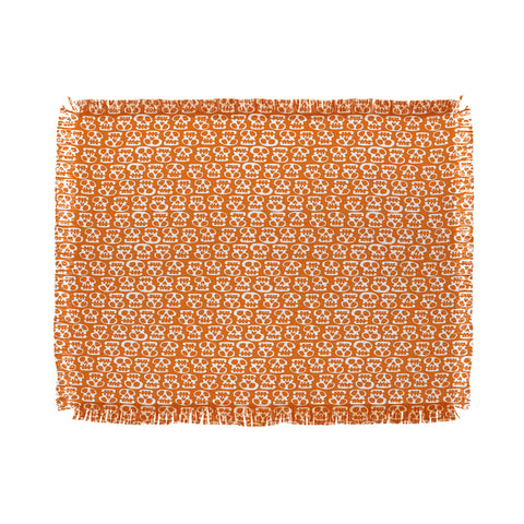 Aimee St Hill Skulls Orange Throw Blanket