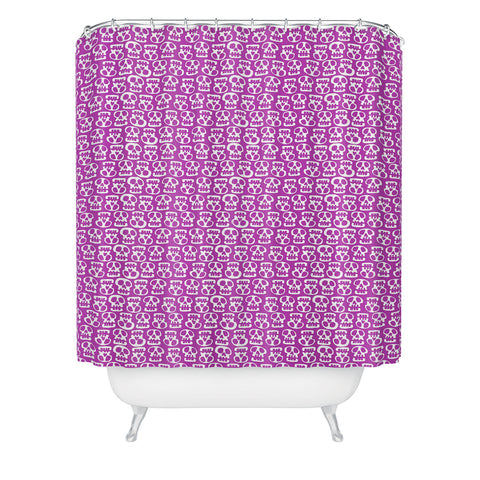 Aimee St Hill Skulls Purple Shower Curtain