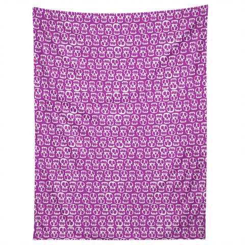Aimee St Hill Skulls Purple Tapestry