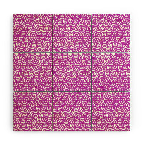 Aimee St Hill Skulls Purple Wood Wall Mural