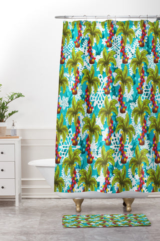 Aimee St Hill Tropical Christmas Shower Curtain And Mat