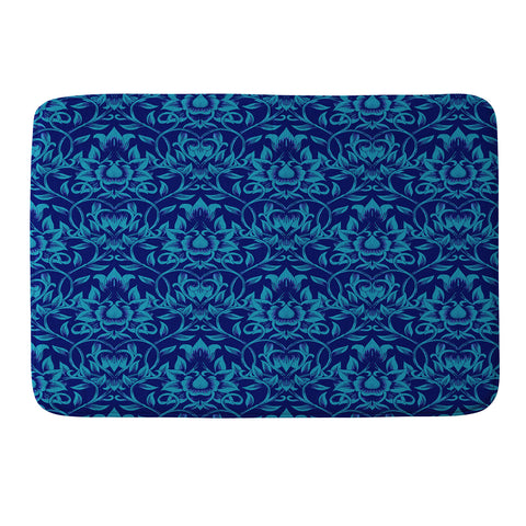 Aimee St Hill Vine Blue Memory Foam Bath Mat