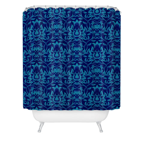 Aimee St Hill Vine Blue Shower Curtain