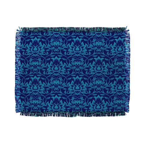 Aimee St Hill Vine Blue Throw Blanket