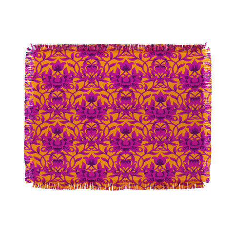 Aimee St Hill Vine Pink Throw Blanket